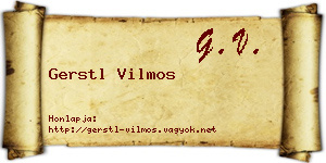 Gerstl Vilmos névjegykártya
